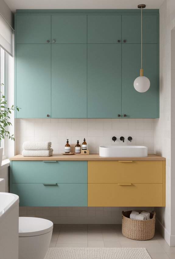 bold matte two tone cabinets