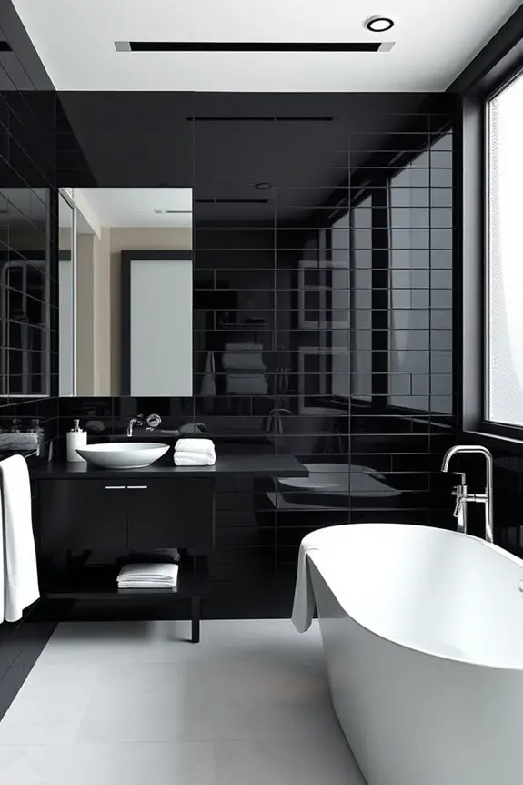 bold modern black backsplash