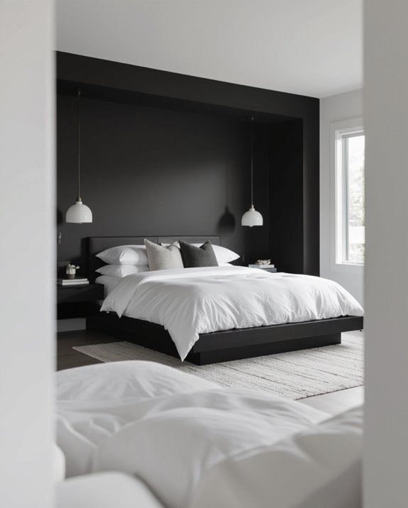 bold monochrome bedroom design