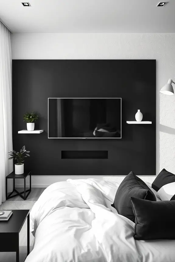 bold monochrome bedroom design
