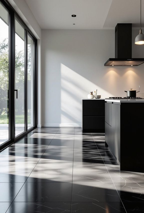 bold monochrome kitchen contrast