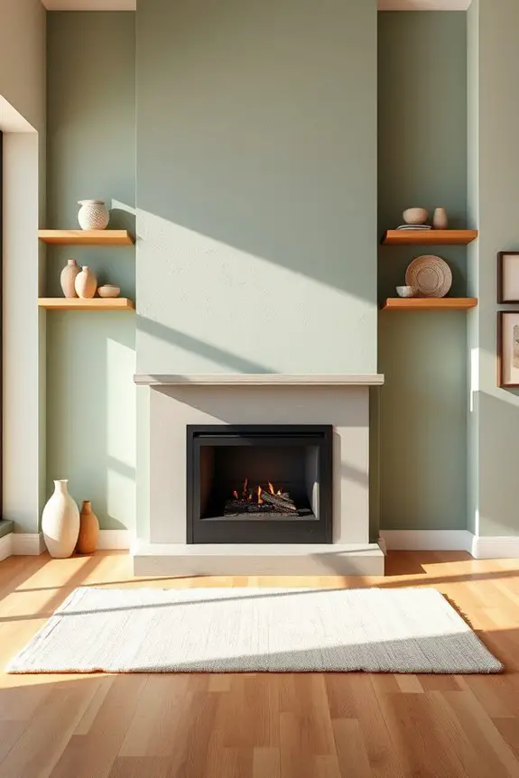 bold painted fireplace accent