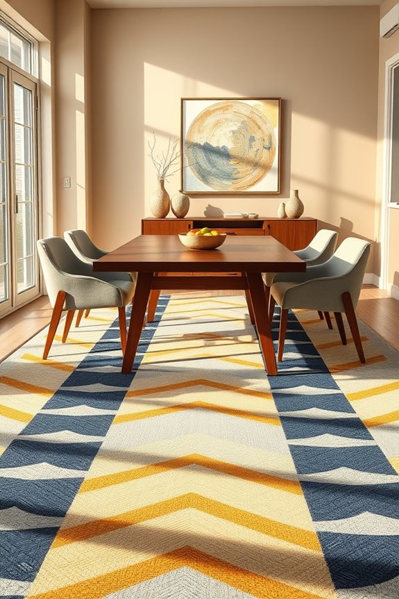 bold patterned dining decor