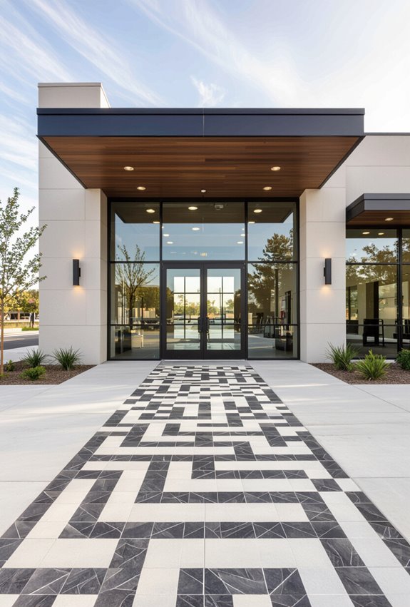 bold patterned directional flooring