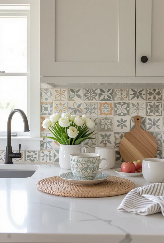 bold patterned encaustic tiles