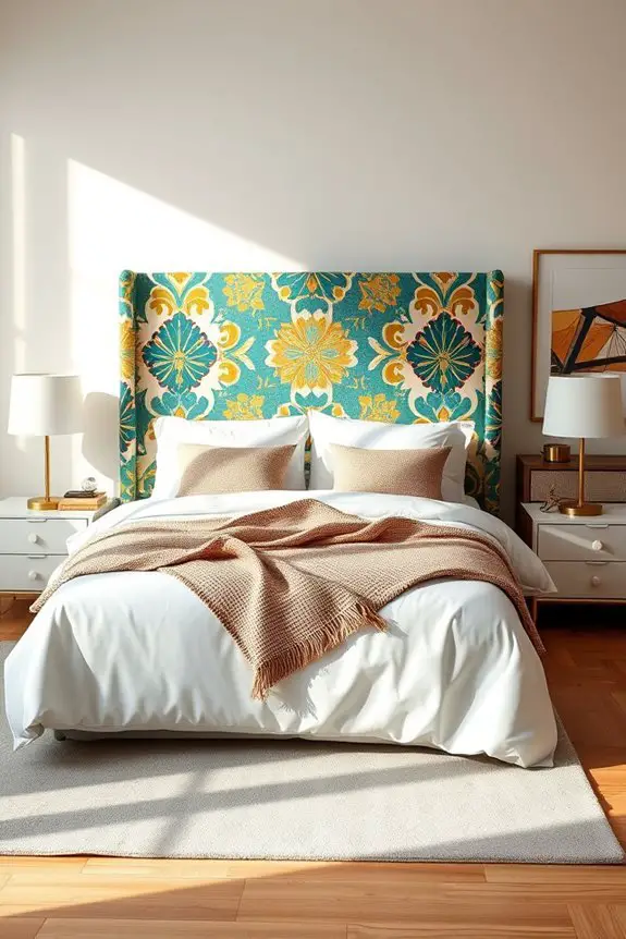 bold patterned headboard styles