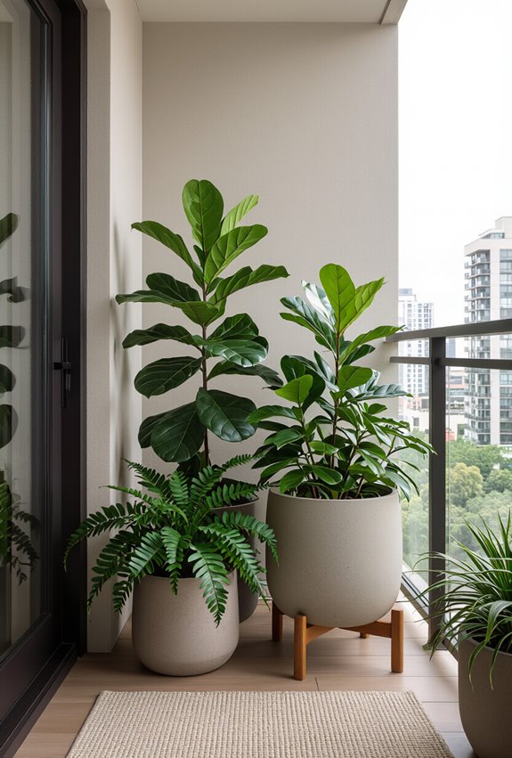 bold planter layered greenery