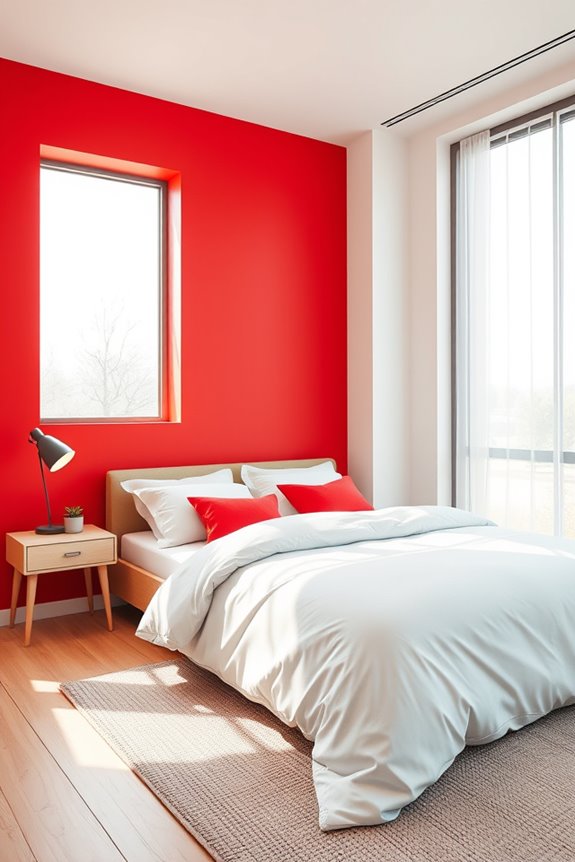 bold red bedroom transformation