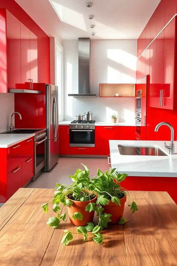 bold red kitchen transformation