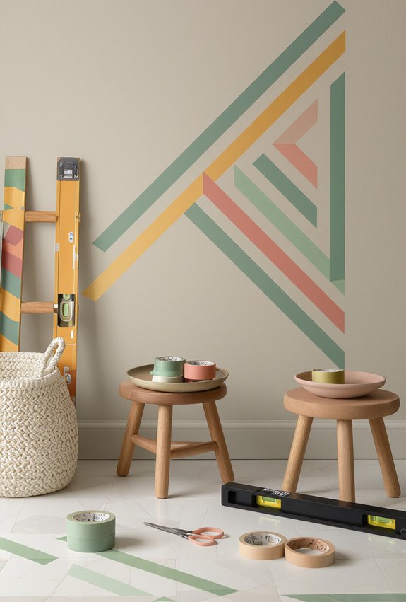 bold removable geometric washi art