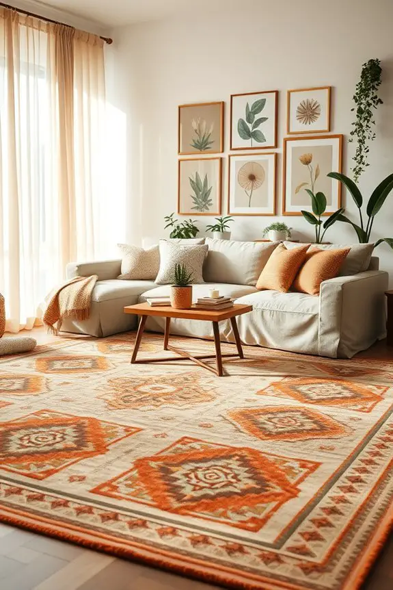 bold rugs enhance boho decor