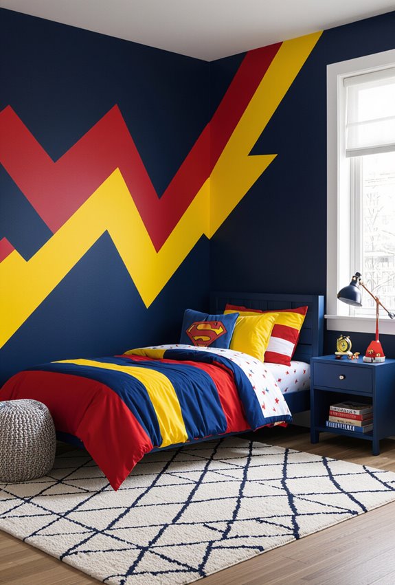 bold superhero color scheme