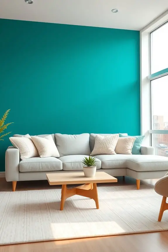 bold teal energizes spaces