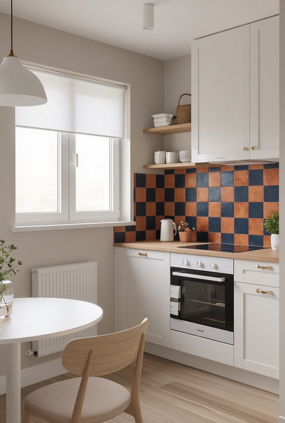 bold tile restrained surrounding elements