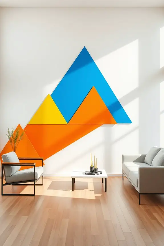 bold triangles vibrant decor