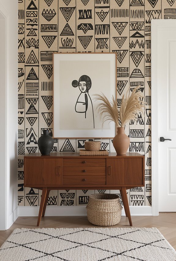 bold tribal accent wall