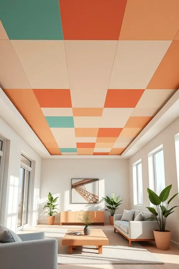 bold vibrant ceiling design
