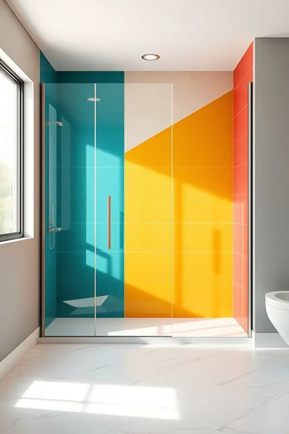 bold vibrant shower design