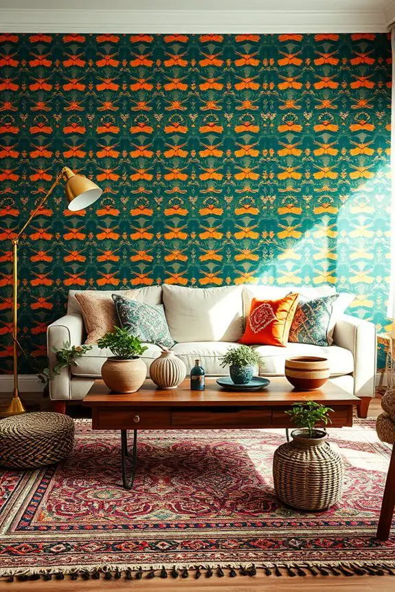bold wallpaper enhances spaces