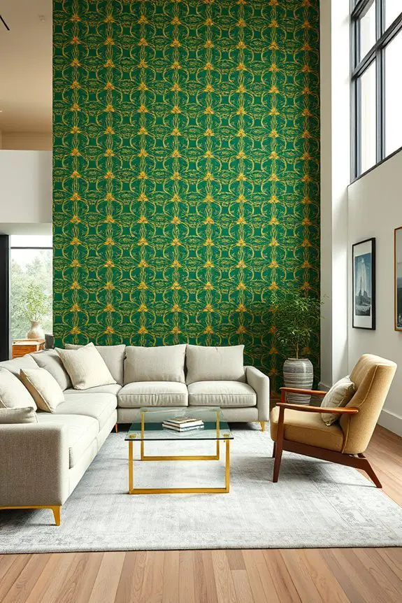 bold wallpaper enhances vintage
