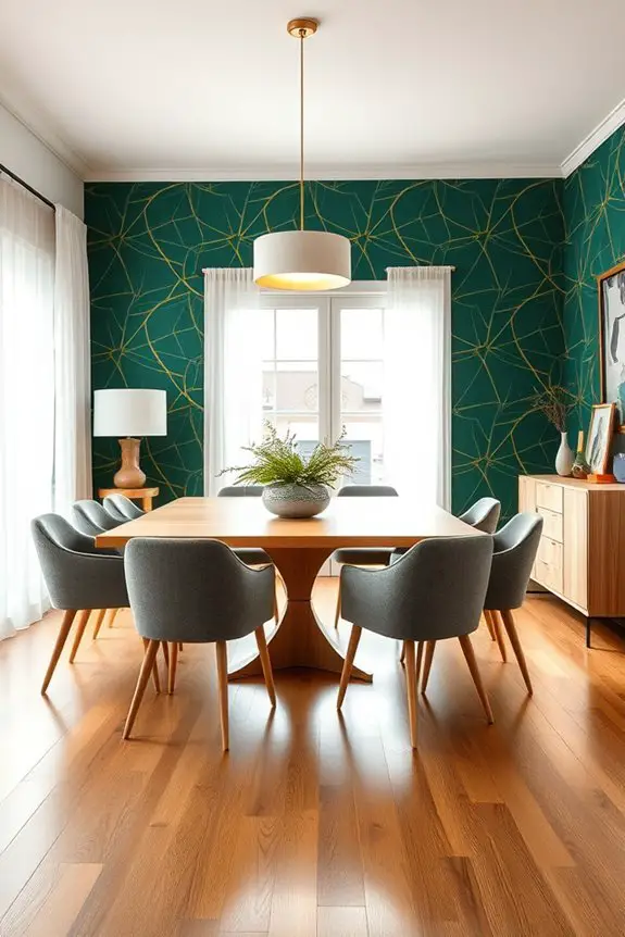bold wallpaper for dining