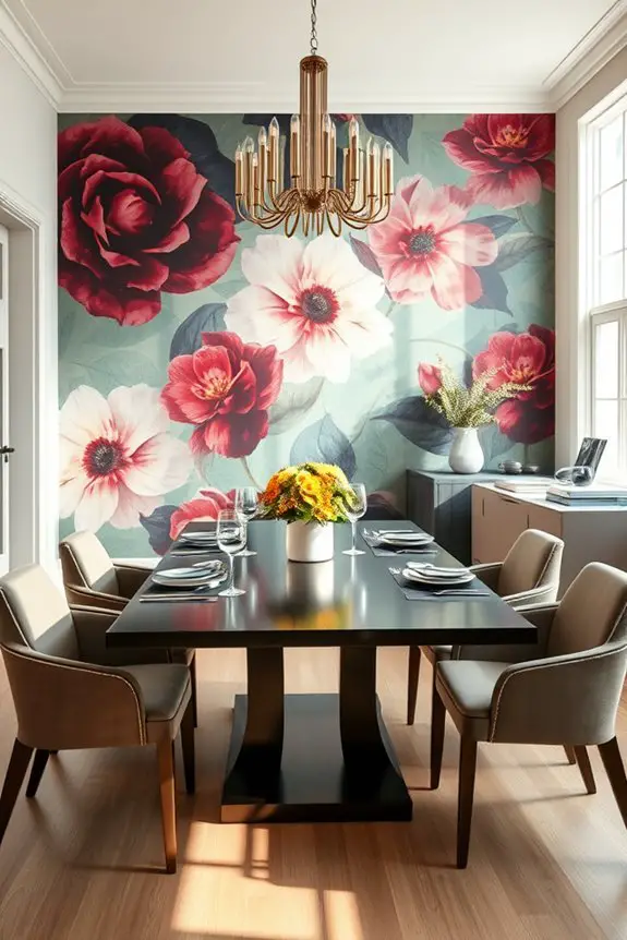 bold wallpaper transforms dining spaces
