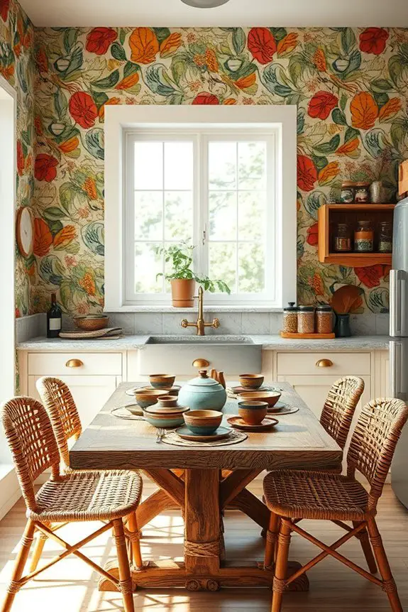 bold wallpaper transforms kitchens