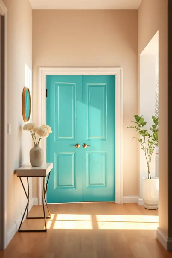 boldly colored entryway statements