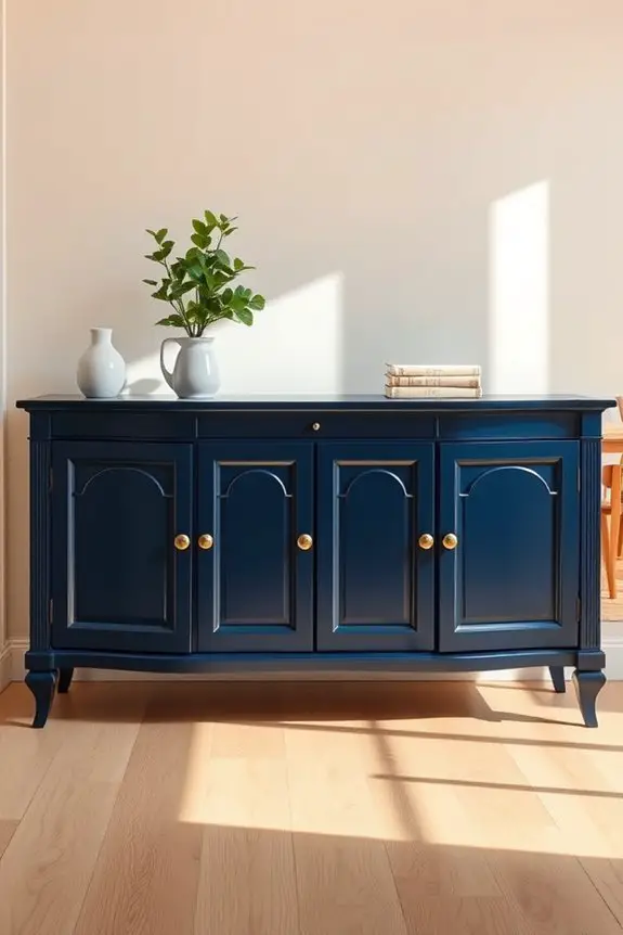 boldly painted sideboard transformation