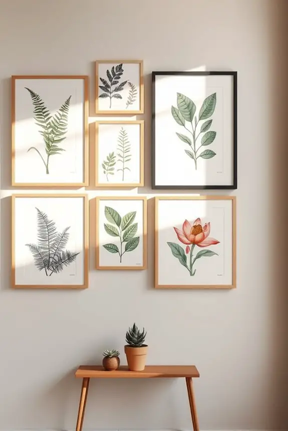 botanical illustrations enhance interiors
