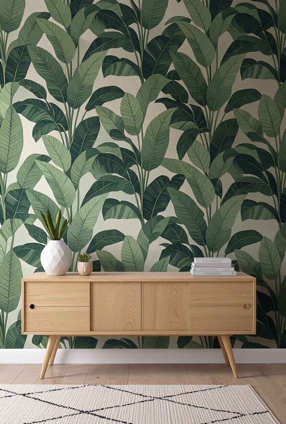 botanical mural as focalpoint