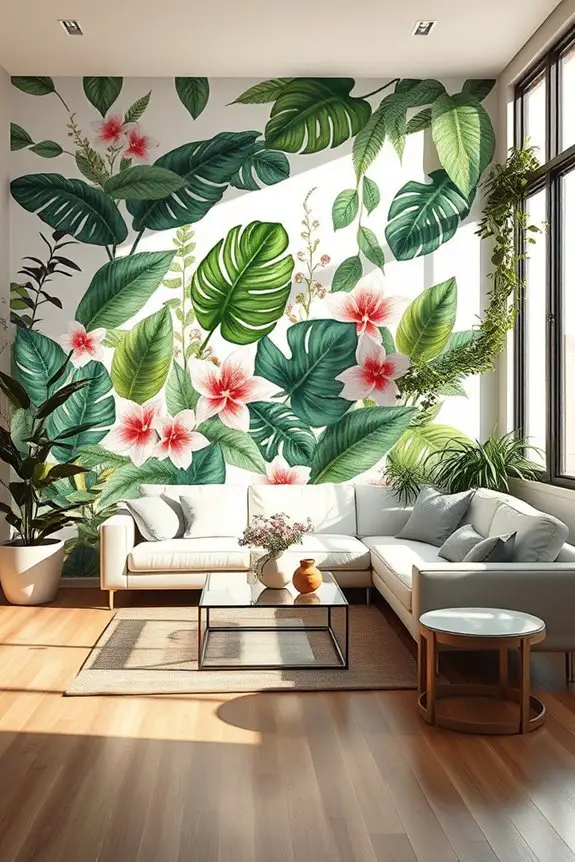 botanical mural decor inspiration
