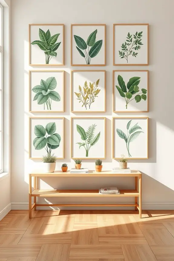 botanical prints and greenery
