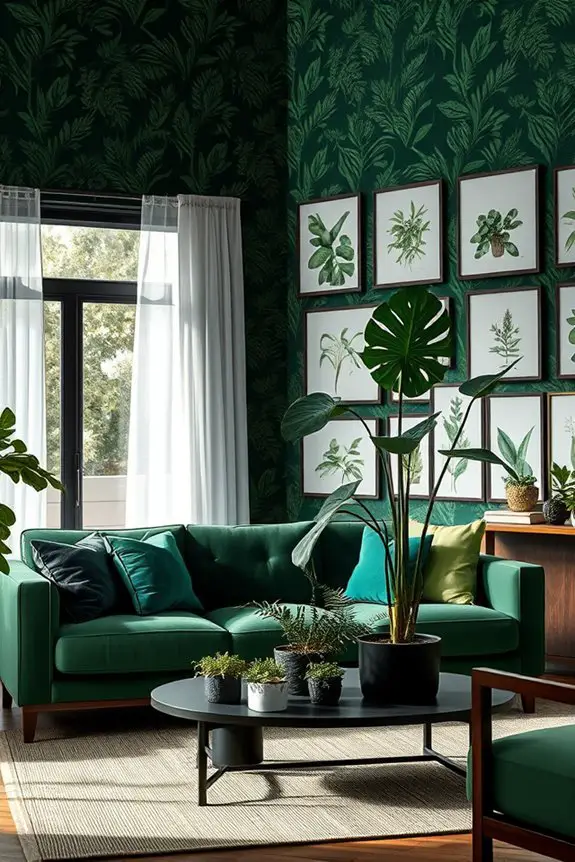 botanical prints enhance decor