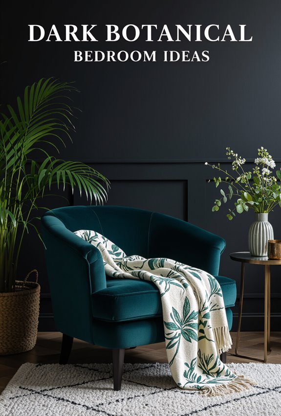 botanical themed cozy reading nook