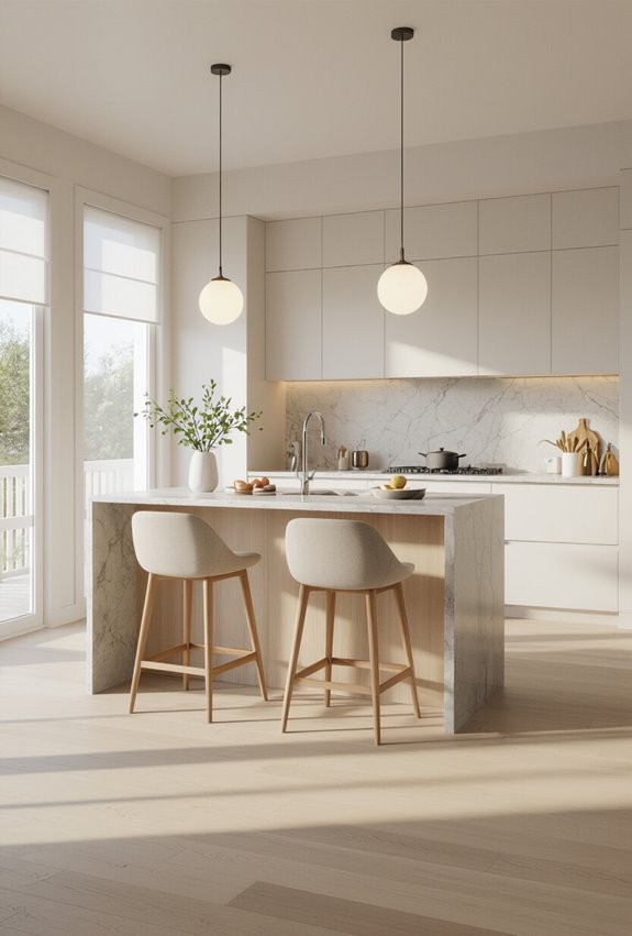 breakfast bar bridging kitchen dining