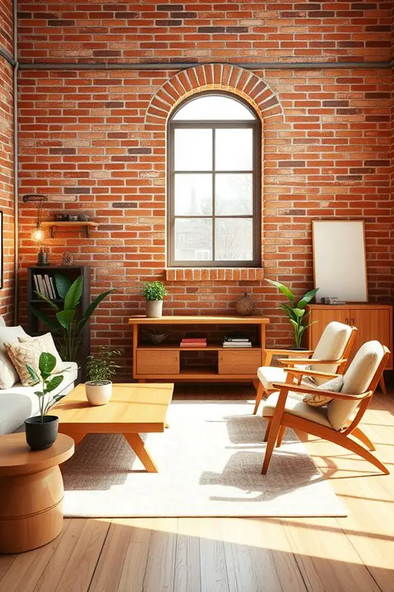 brick and wood harmony