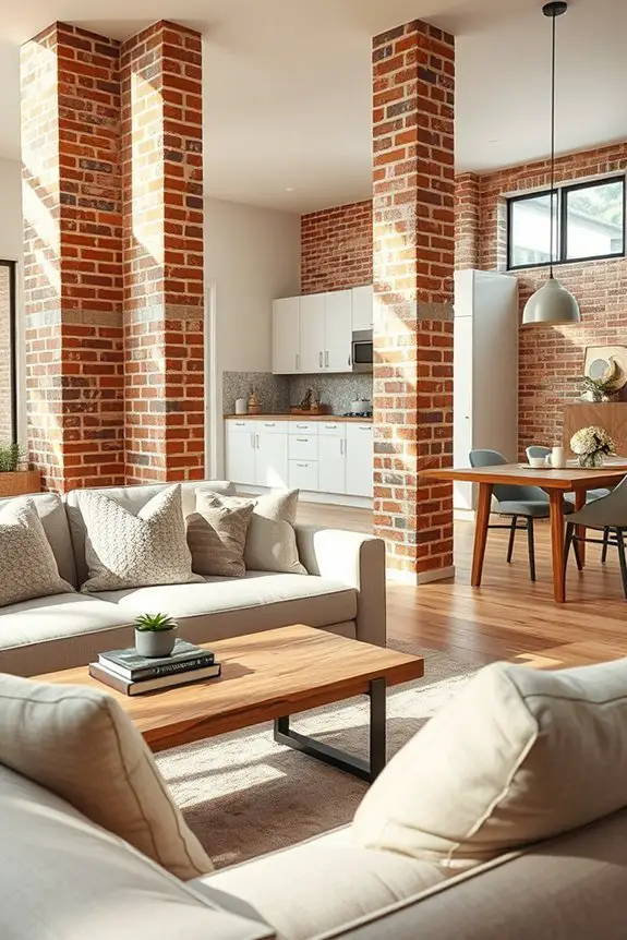 brick dividers enhance spaces