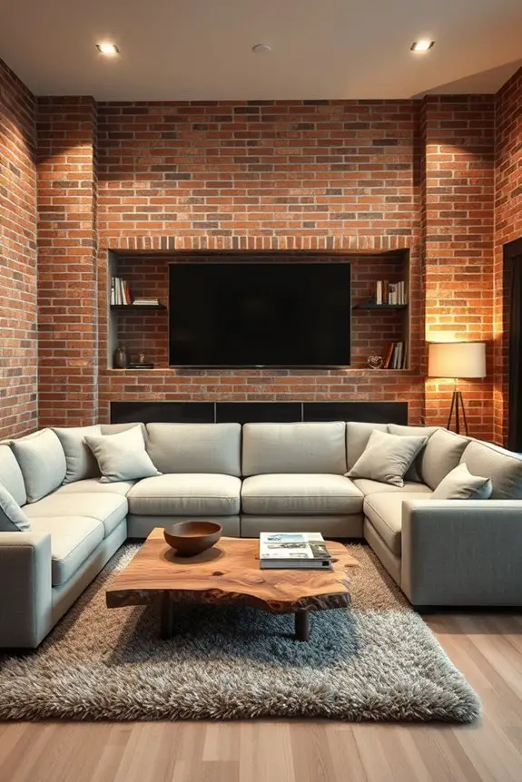 brick enhanced home theater design