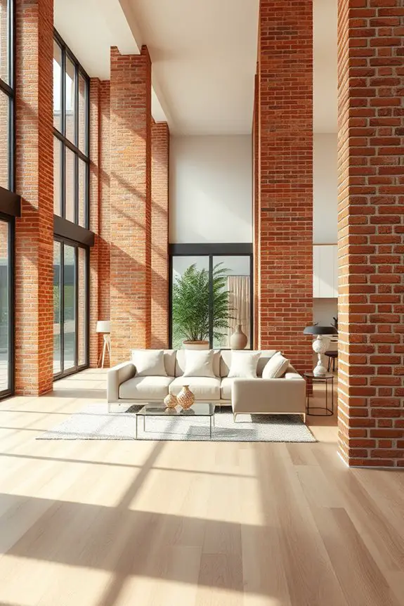 brick pillars enhance spaces