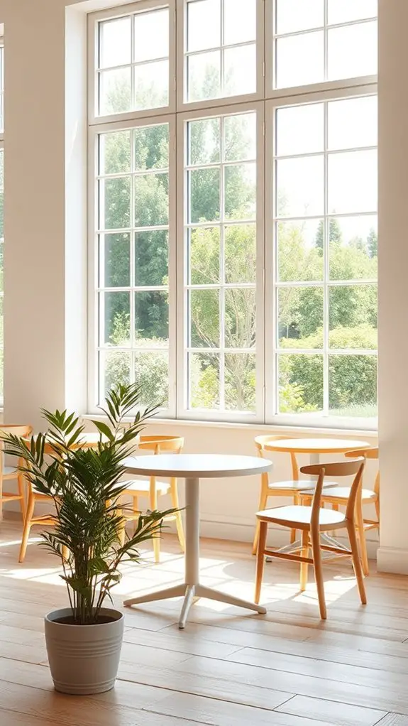 bright airy cafe windows