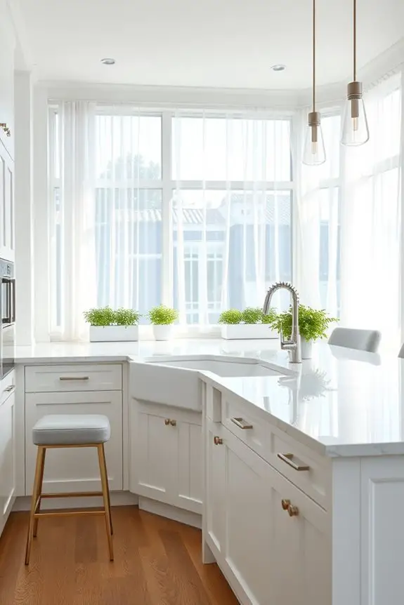 bright airy kitchen windows