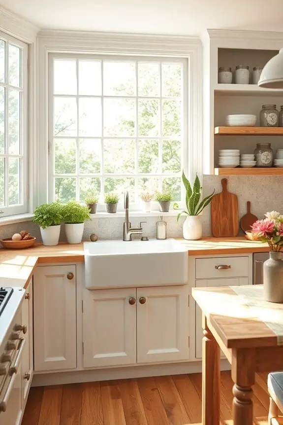 bright airy kitchen windows