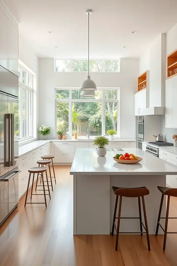 bright airy open kitchens