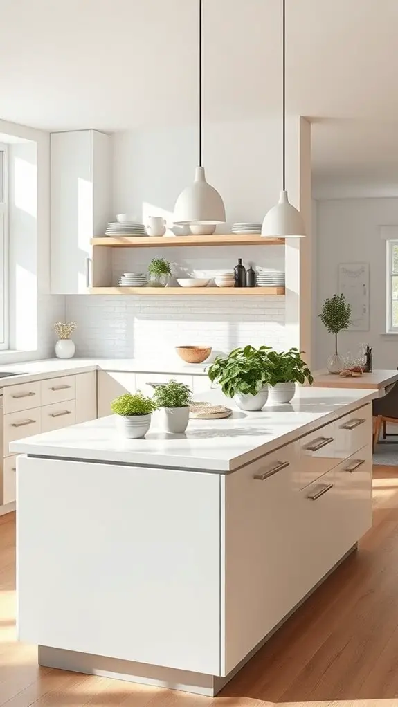 bright airy open shelving