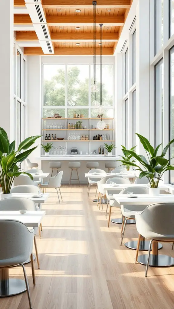 bright airy restaurant design
