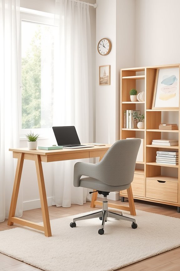 bright airy serene workspace