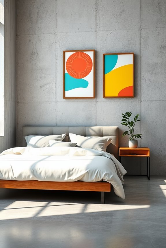 bright artwork enhances concrete