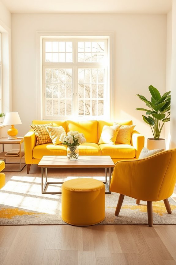 bright cheerful yellow accents