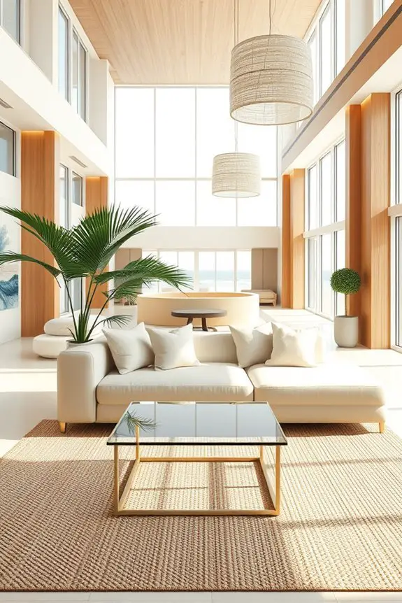 bright coastal lobby design